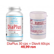 Pachet Diaplus 30 cps + Diavit, Tratament Natural Eficient Pentru Diabet